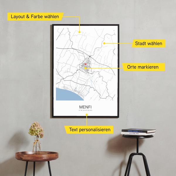 Stadtkarte von Menfi erstellt auf Cartida