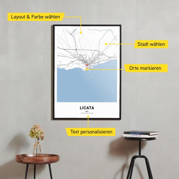 Stadtkarte von Licata erstellt auf Cartida