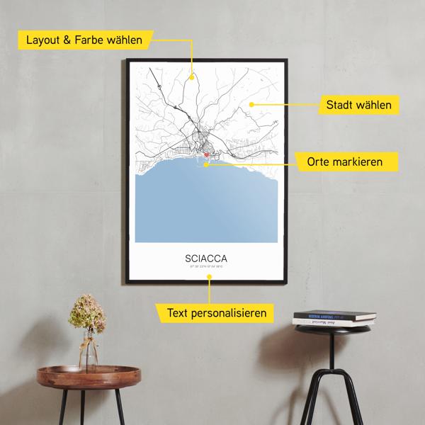 Stadtkarte von Sciacca erstellt auf Cartida