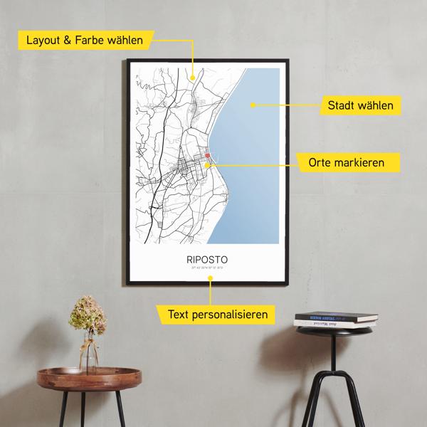 Stadtkarte von Riposto erstellt auf Cartida