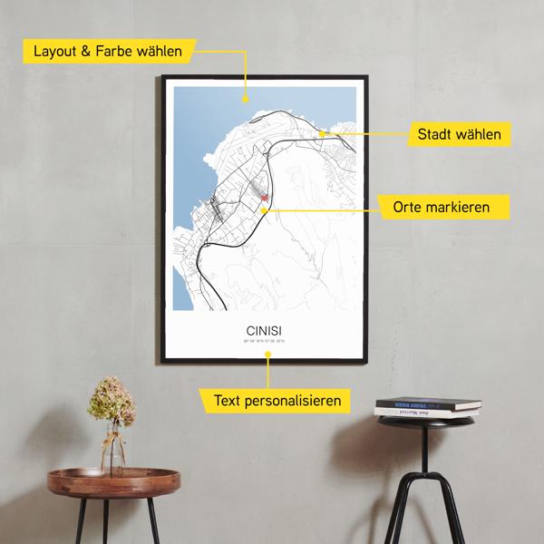 Stadtkarte von Cinisi erstellt auf Cartida