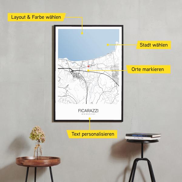 Stadtkarte von Ficarazzi erstellt auf Cartida