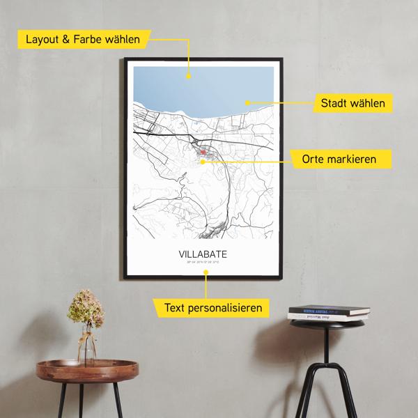 Stadtkarte von Villabate erstellt auf Cartida