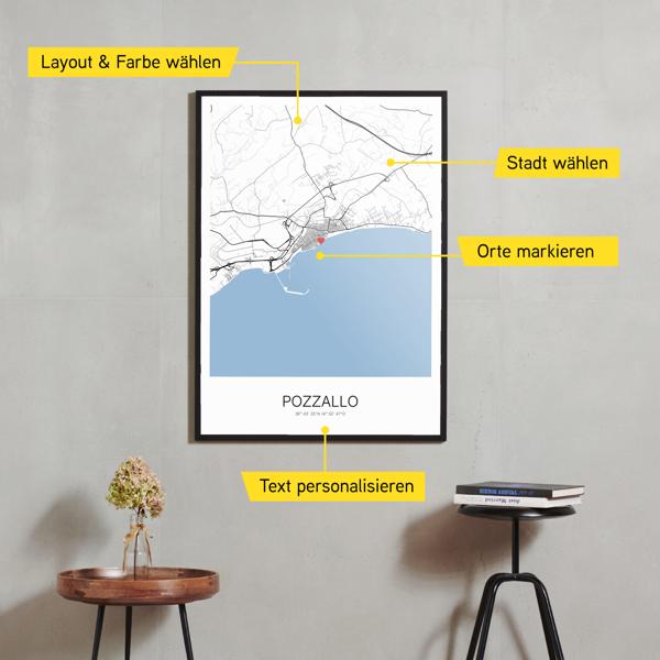 Stadtkarte von Pozzallo erstellt auf Cartida