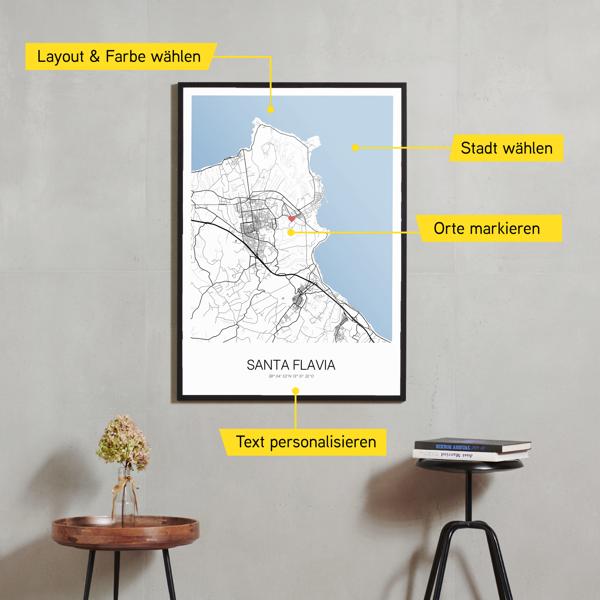 Stadtkarte von Santa Flavia erstellt auf Cartida