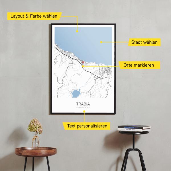 Stadtkarte von Trabia erstellt auf Cartida