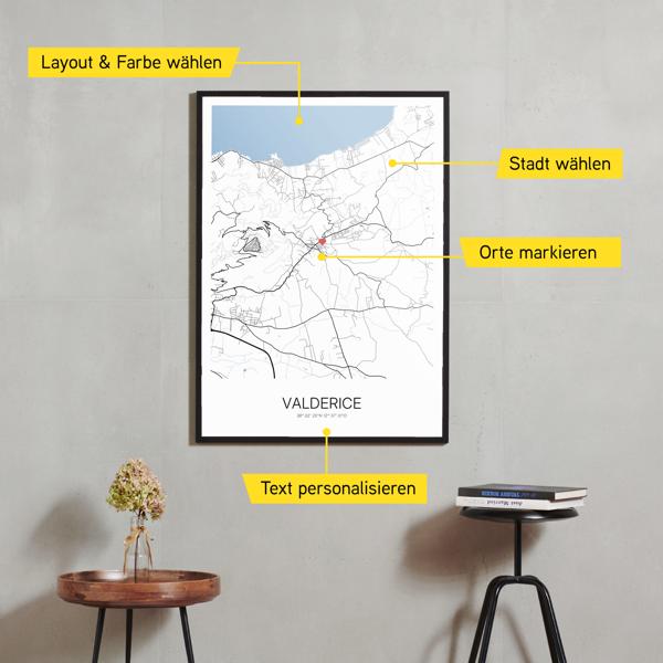 Stadtkarte von Valderice erstellt auf Cartida