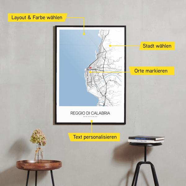 Stadtkarte von Reggio di Calabria erstellt auf Cartida