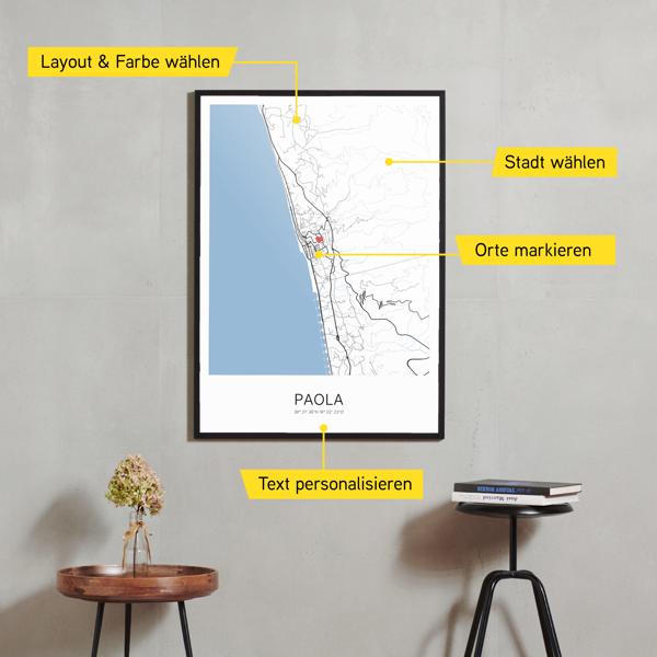 Stadtkarte von Paola erstellt auf Cartida