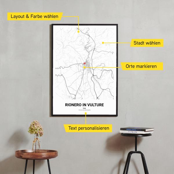 Stadtkarte von Rionero in Vulture erstellt auf Cartida