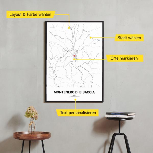 Stadtkarte von Montenero di Bisaccia erstellt auf Cartida