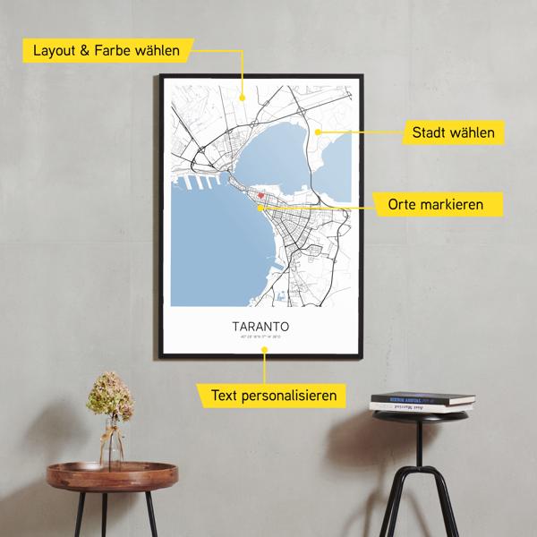 Stadtkarte von Taranto erstellt auf Cartida