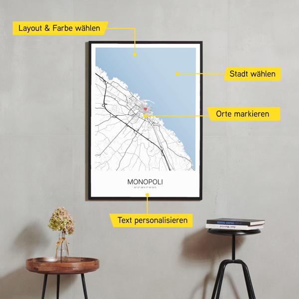 Stadtkarte von Monopoli erstellt auf Cartida