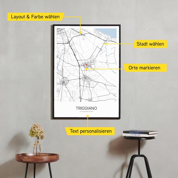 Stadtkarte von Triggiano erstellt auf Cartida
