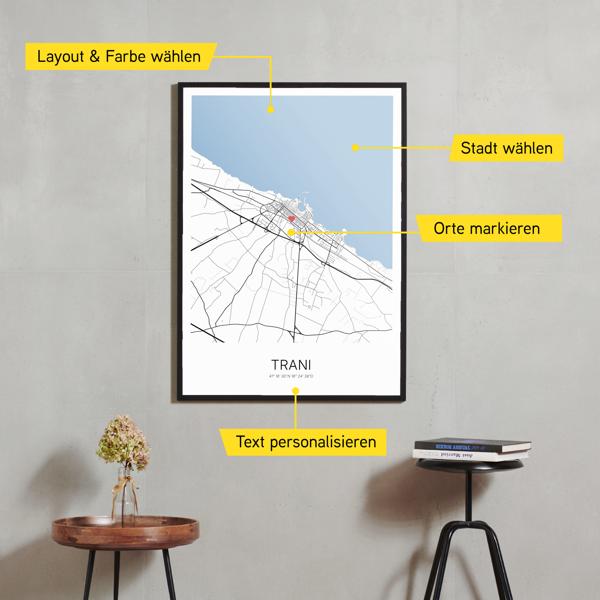 Stadtkarte von Trani erstellt auf Cartida