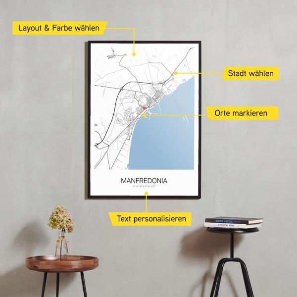 Stadtkarte von Manfredonia erstellt auf Cartida