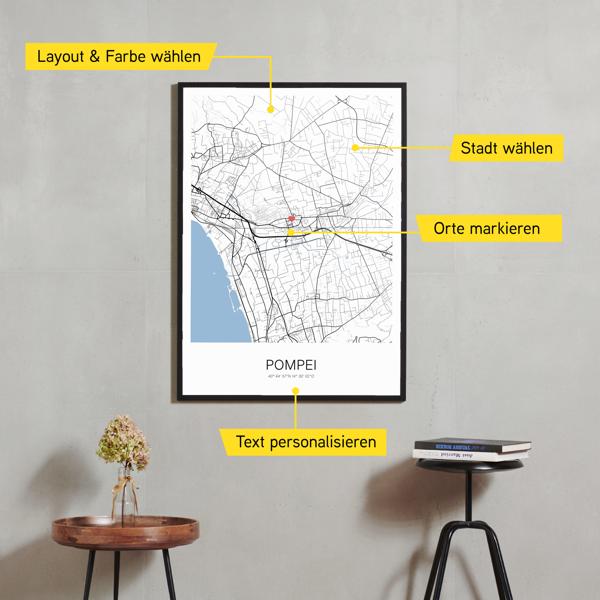 Stadtkarte von Pompei erstellt auf Cartida