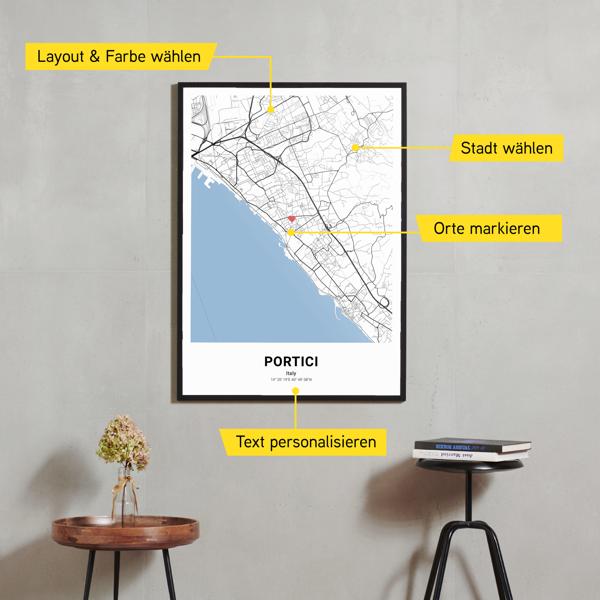 Stadtkarte von Portici erstellt auf Cartida