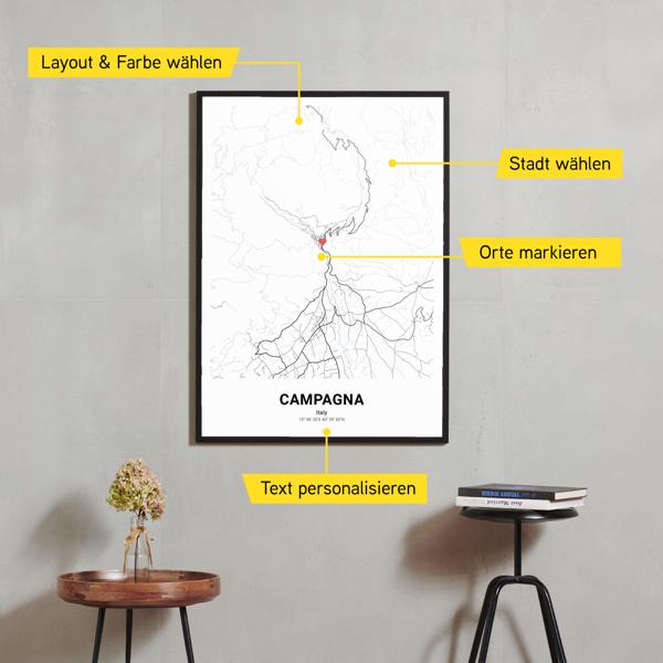 Stadtkarte von Campagna erstellt auf Cartida