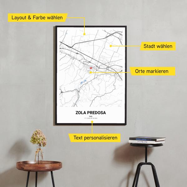 Stadtkarte von Zola Predosa erstellt auf Cartida