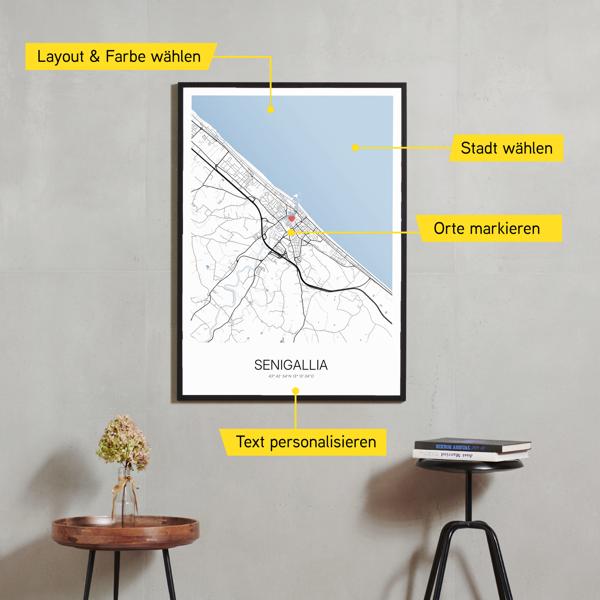 Stadtkarte von Senigallia erstellt auf Cartida