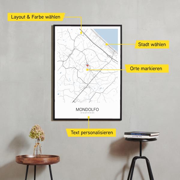 Stadtkarte von Mondolfo erstellt auf Cartida
