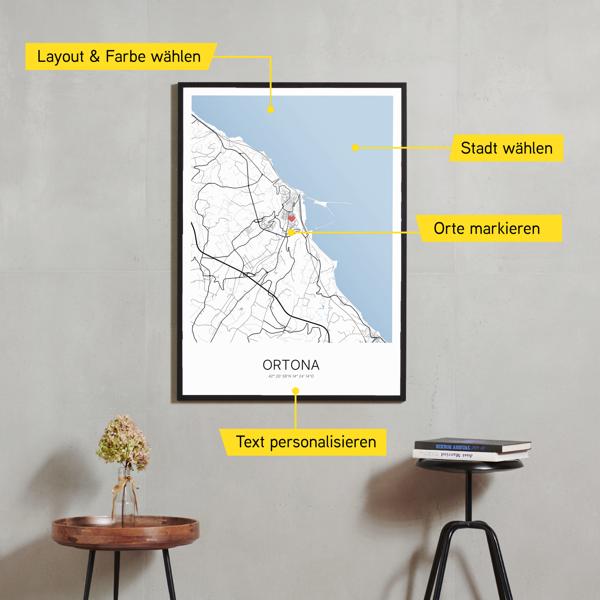 Stadtkarte von Ortona erstellt auf Cartida