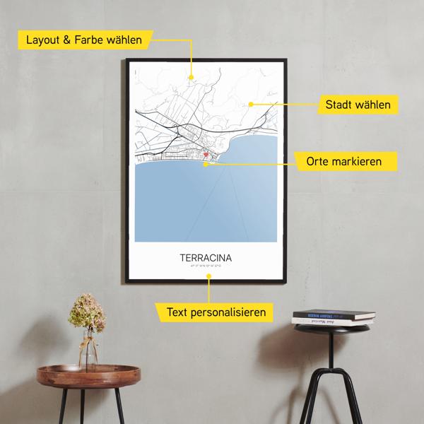 Stadtkarte von Terracina erstellt auf Cartida