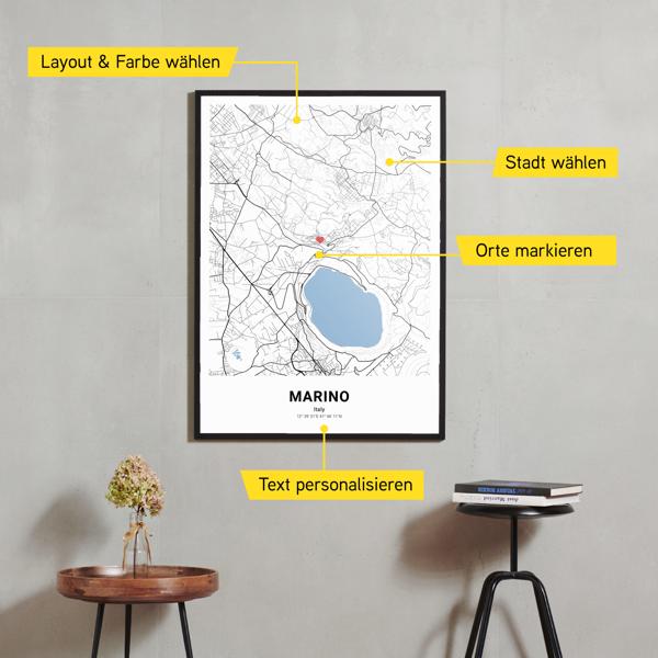 Stadtkarte von Marino erstellt auf Cartida