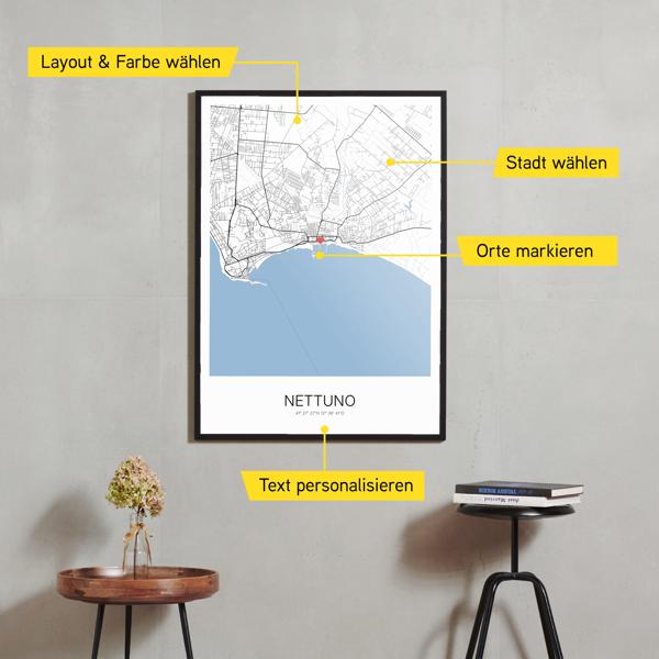 Stadtkarte von Nettuno erstellt auf Cartida