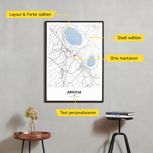 Stadtkarte von Ariccia erstellt auf Cartida