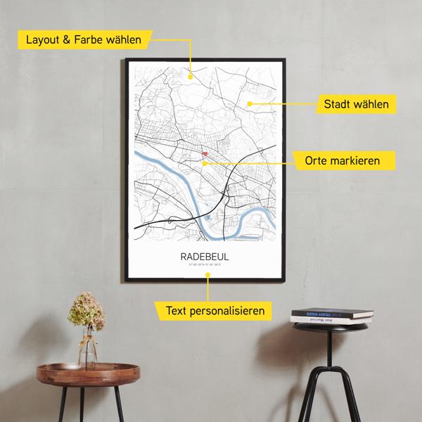 Stadtkarte von Radebeul erstellt auf Cartida