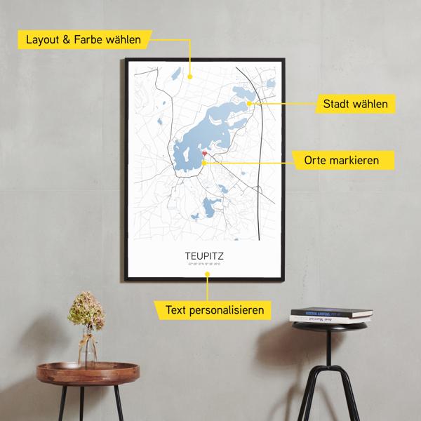 Stadtkarte von Teupitz erstellt auf Cartida