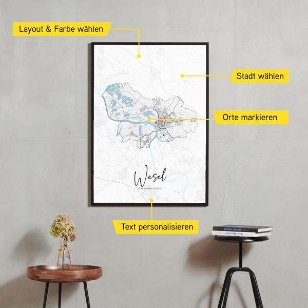 Stadtkarte von Wesel erstellt auf Cartida