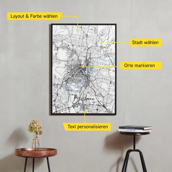 Stadtkarte von Brisbane erstellt auf Cartida