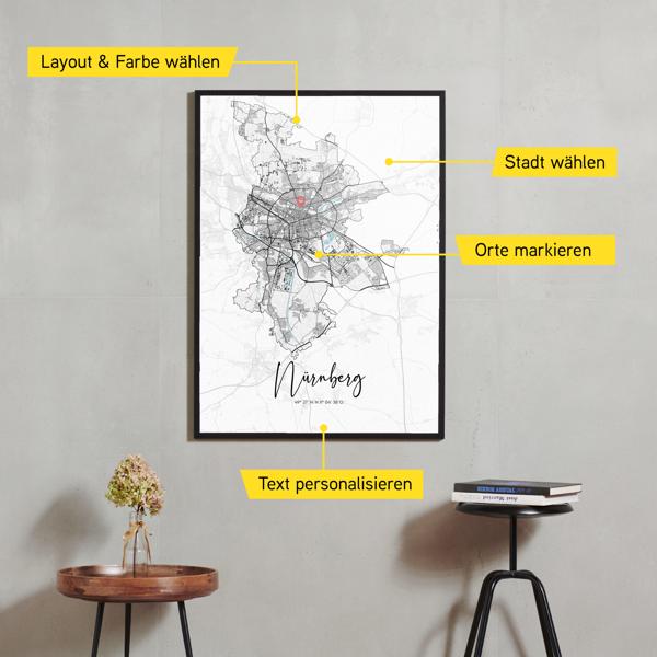 Stadtkarte von Nürnberg erstellt auf Cartida