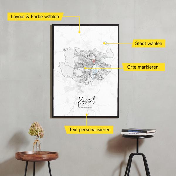 Stadtkarte von Kassel erstellt auf Cartida