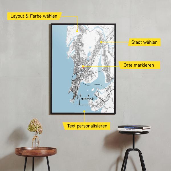 Stadtkarte von Mumbai erstellt auf Cartida