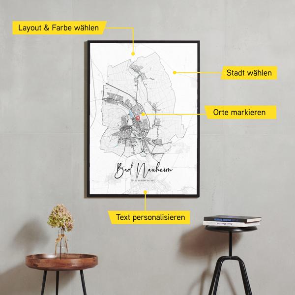 Stadtkarte von Bad Nauheim erstellt auf Cartida