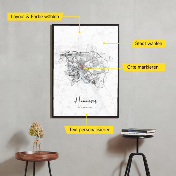 Stadtkarte von Hannover erstellt auf Cartida