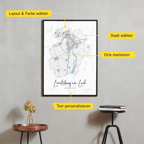 Stadtkarte von Landsberg am Lech erstellt auf Cartida