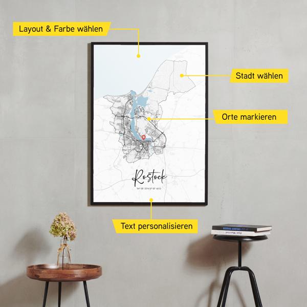 Stadtkarte von Rostock erstellt auf Cartida