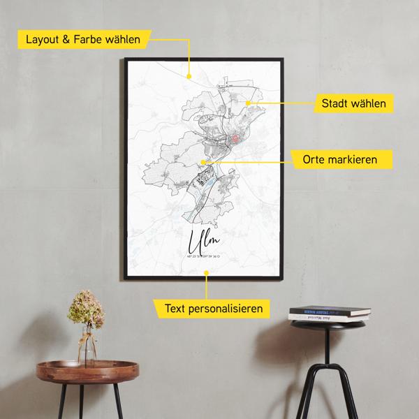 Stadtkarte von Ulm erstellt auf Cartida