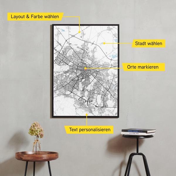 Stadtkarte von Sofia erstellt auf Cartida