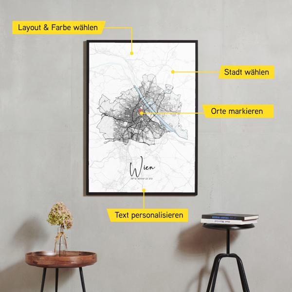 Stadtkarte von Wien erstellt auf Cartida