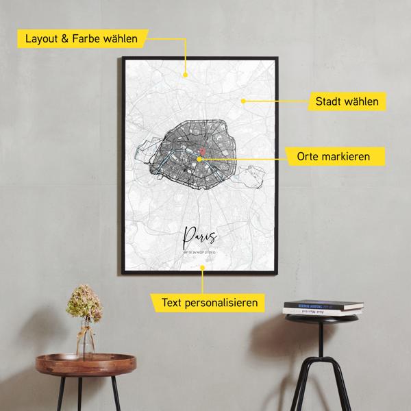 Stadtkarte von Paris erstellt auf Cartida