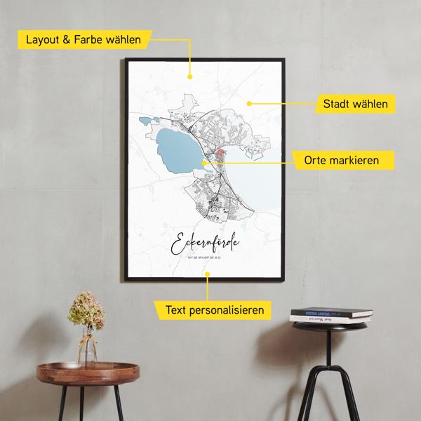 Stadtkarte von Eckernförde erstellt auf Cartida