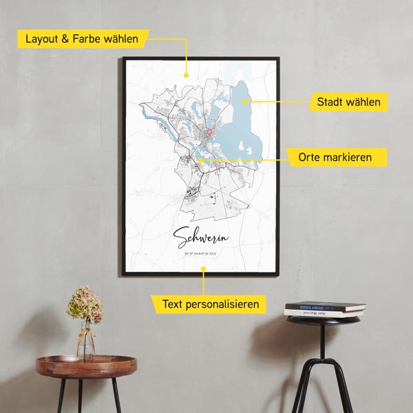 Stadtkarte von Schwerin erstellt auf Cartida