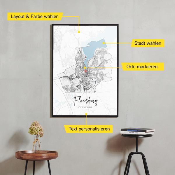 Stadtkarte von Flensburg erstellt auf Cartida