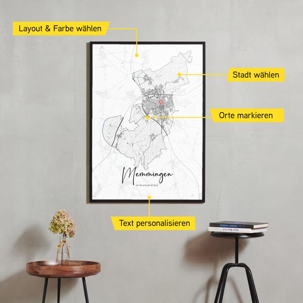 Stadtkarte von Memmingen erstellt auf Cartida